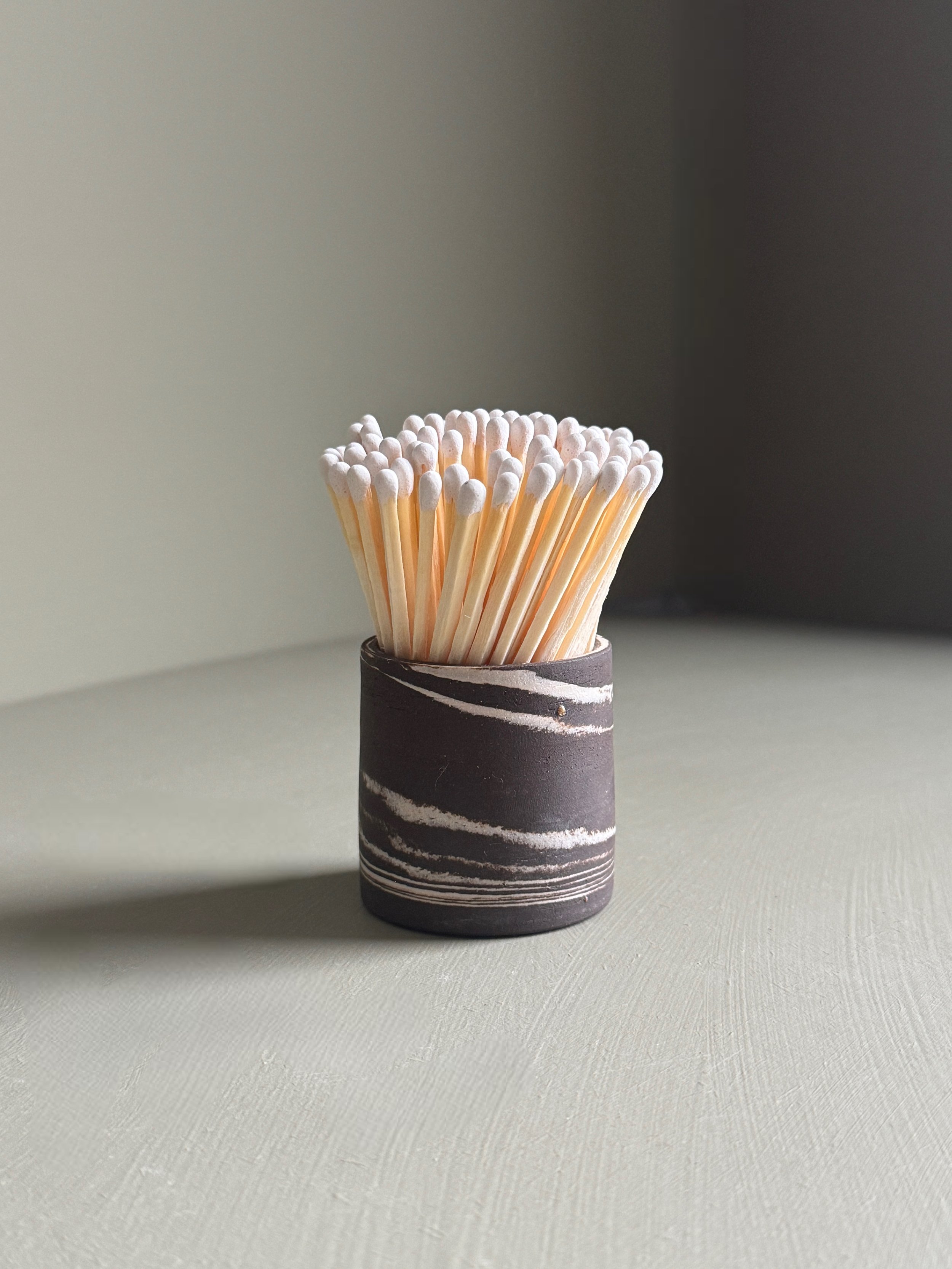 Marble matchstick holder