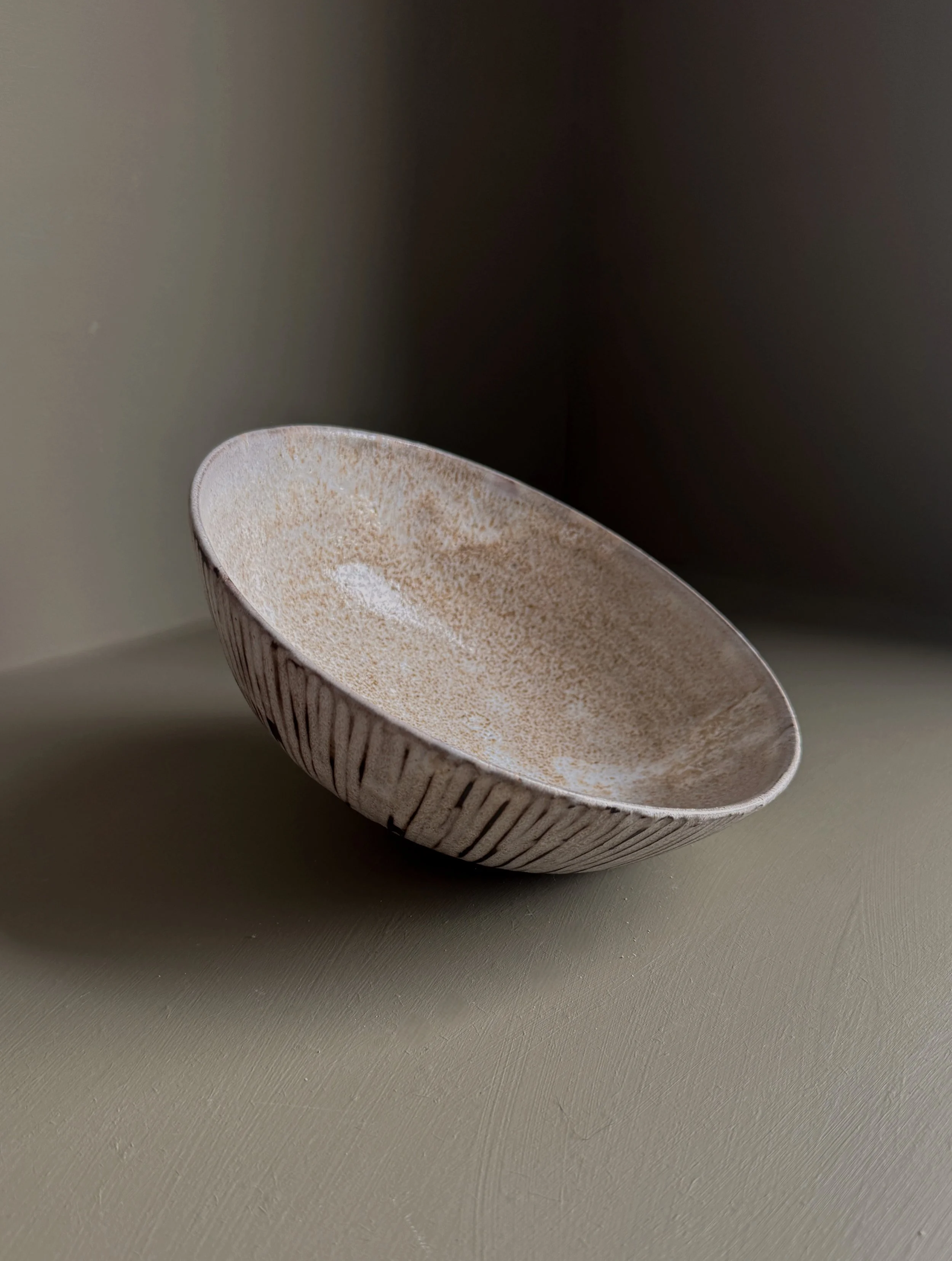 Carved Serving Bowl
