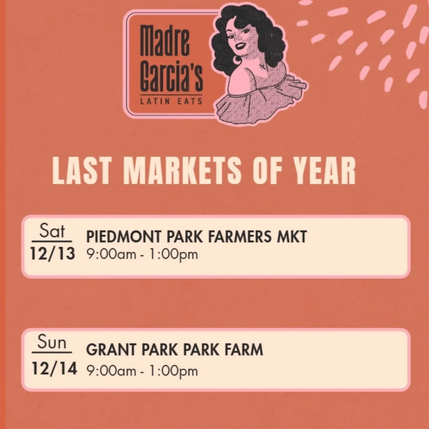 Last chance to catch us before we take off for the holidays.  Come warm up with us this weekend with Cubanos flying off of our 400&deg; presses!

#atlpopupshop #cubanos #madregarcias
