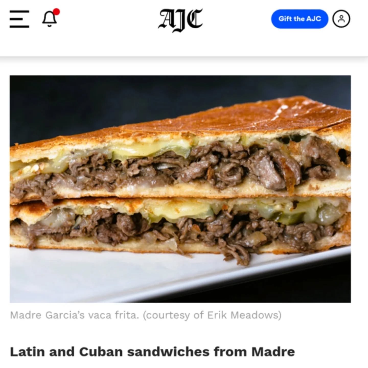 Shoutout to @ajcdining and @punkfoodie.atl for showing Madre Garcia&rsquo;s some love and naming us one of 8 pop-ups you need to know about. 🔥

It&rsquo;s your turn to pull up and take a bite.

We&rsquo;ll be slinging our VACA FRITA this weekend (Ou