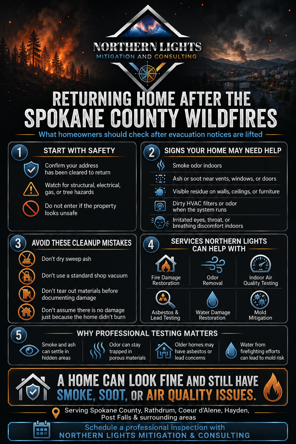 Returning Home After the Spokane County Wildfires: Smoke, Soot, Odor, and Indoor Air Quality Help
