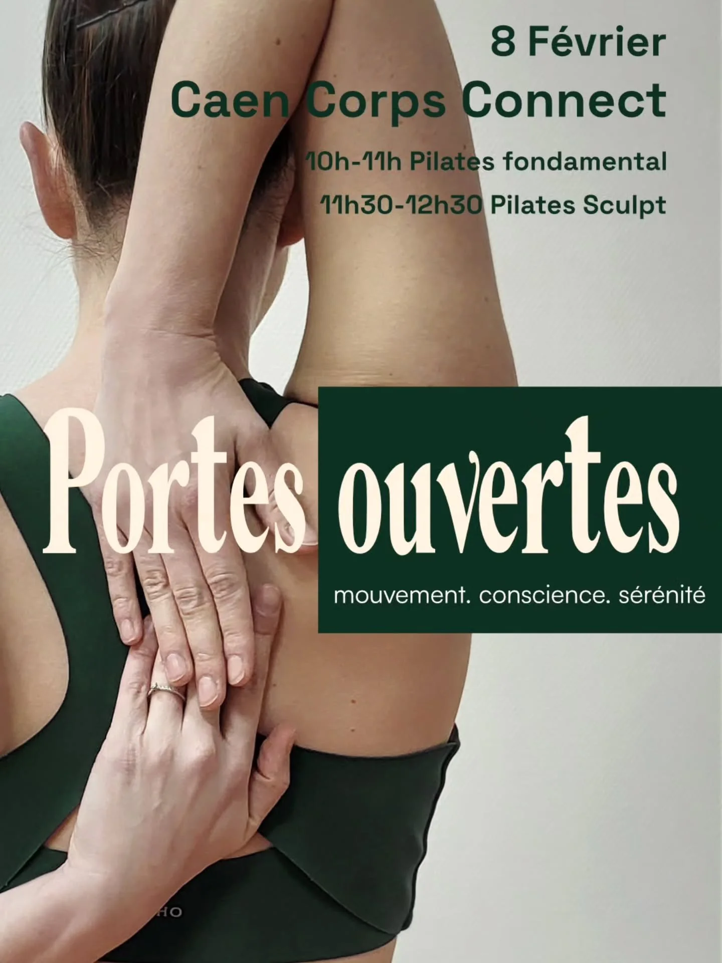 PORTES OUVERTES &mdash; YNA PILATES✨
.
.
Le dimanche 8 f&eacute;vrier &agrave; Caen, je vous ouvre les portes de Yna Pilates pour une d&eacute;couverte du mouvement guid&eacute;e par la respiration, la precision et la conscience du geste. 

10h&ndash