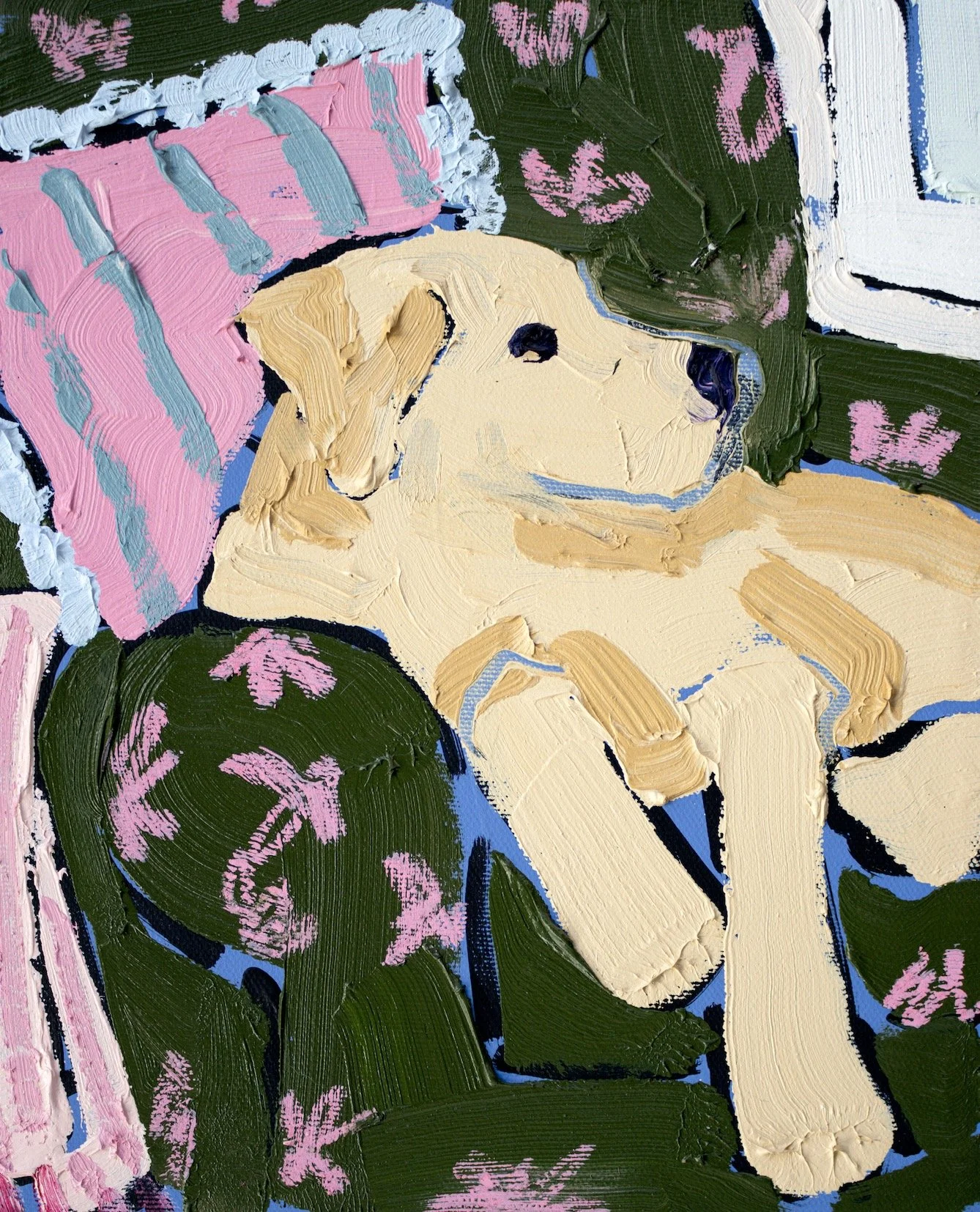 dog on sofa painting oil sabina fenn toronto artist canada