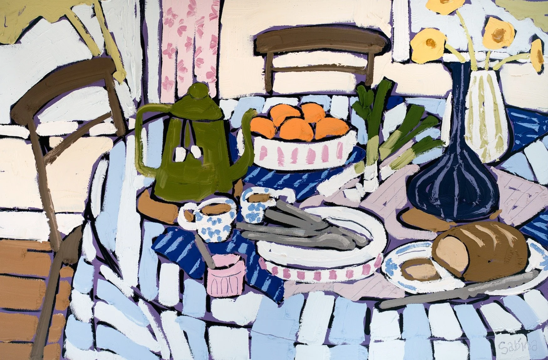 tea before lunch oil painting sabina fenn toronto artist