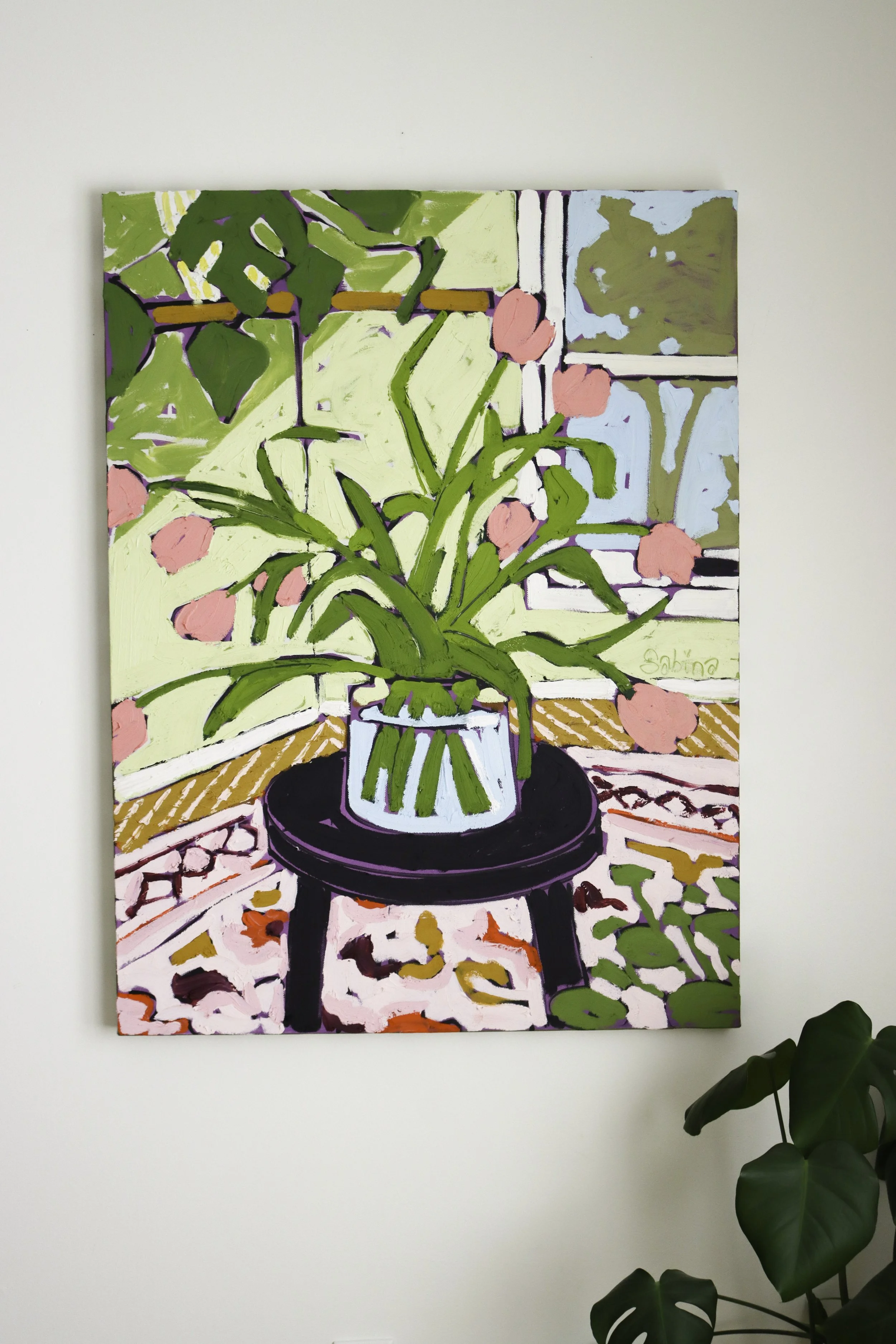 Full Bloom, 30x40", Oil and Cold wax on Canvas