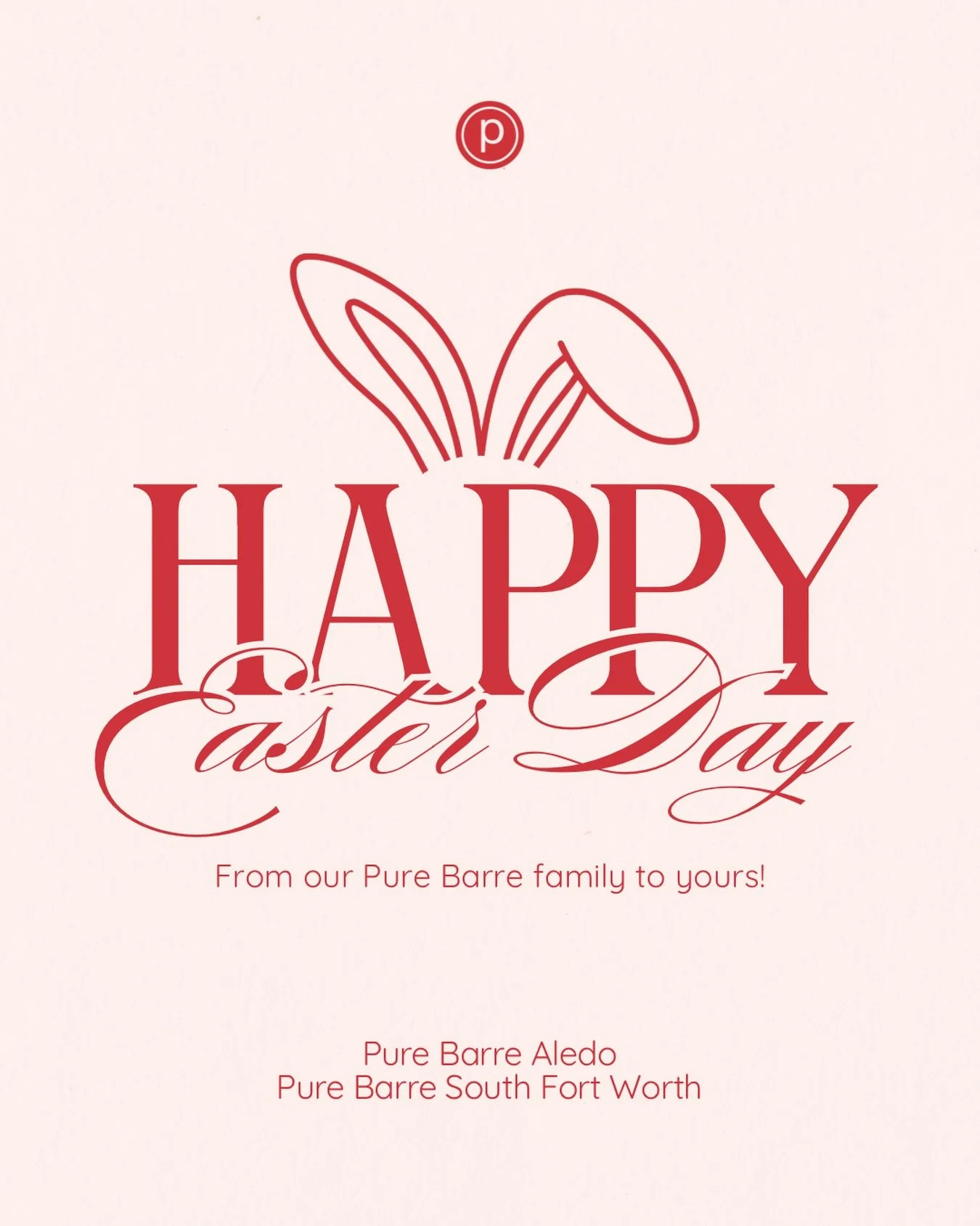 Wishing you a Happy Easter from your Pure Barre Aledo + South Fort Worth family 🐰❤️