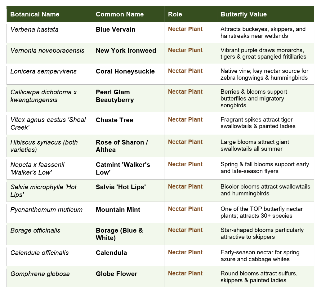 continuation of list of plants that are Nectar Plants