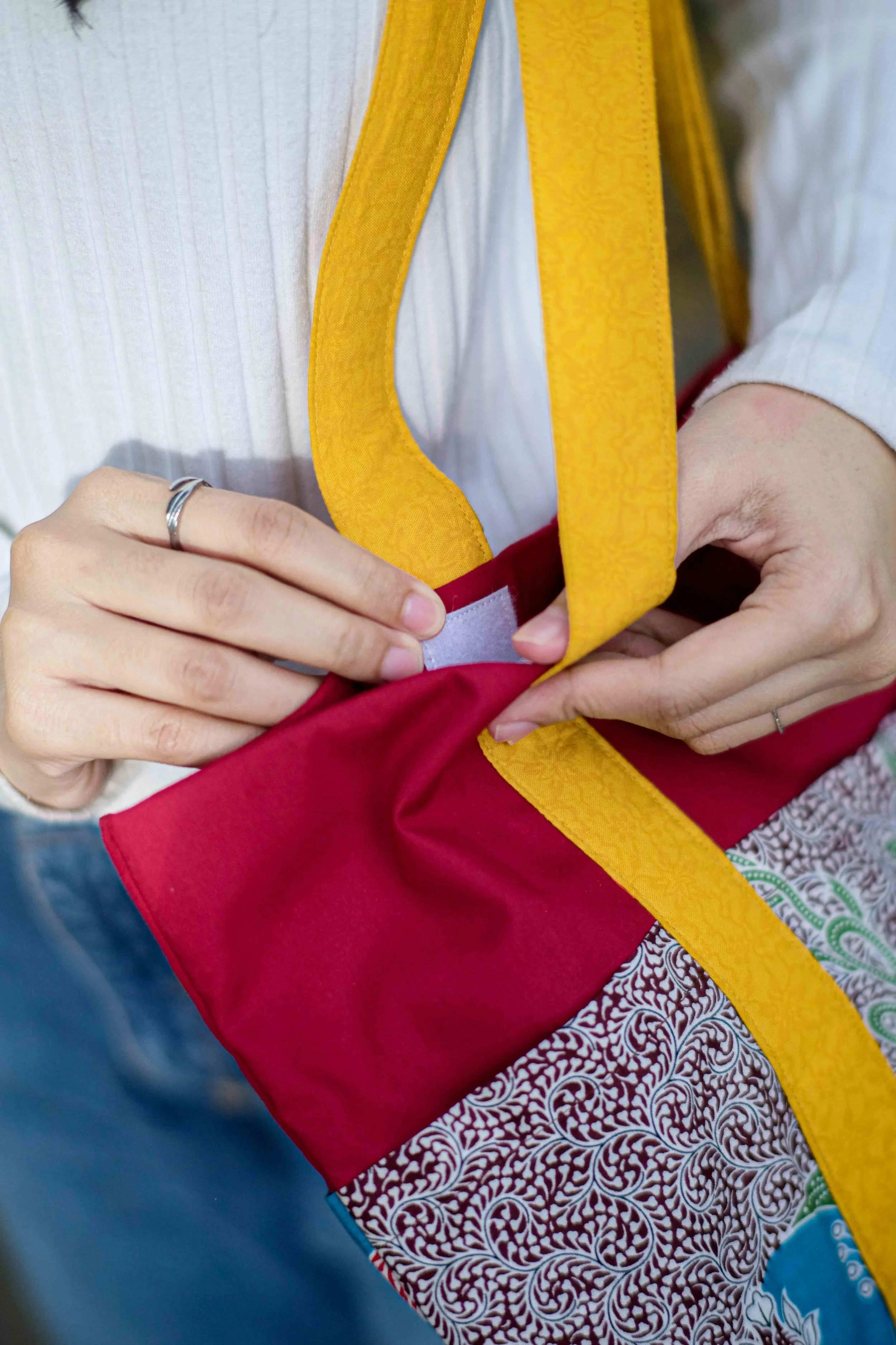 Coral & Turquoise Patchwork Batik Bag 4.jpg