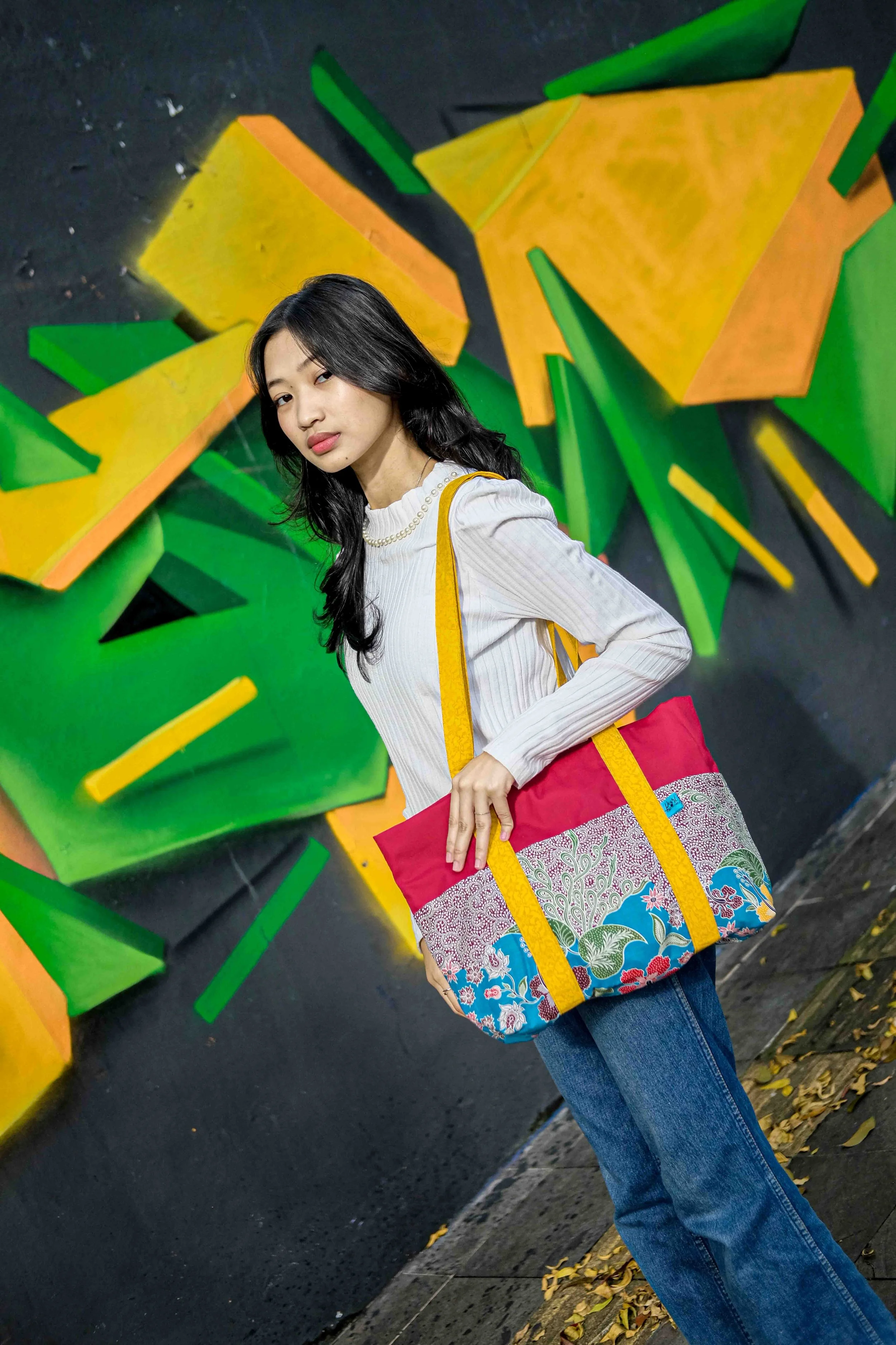 Coral & Turquoise Patchwork Batik Bag 5.jpg