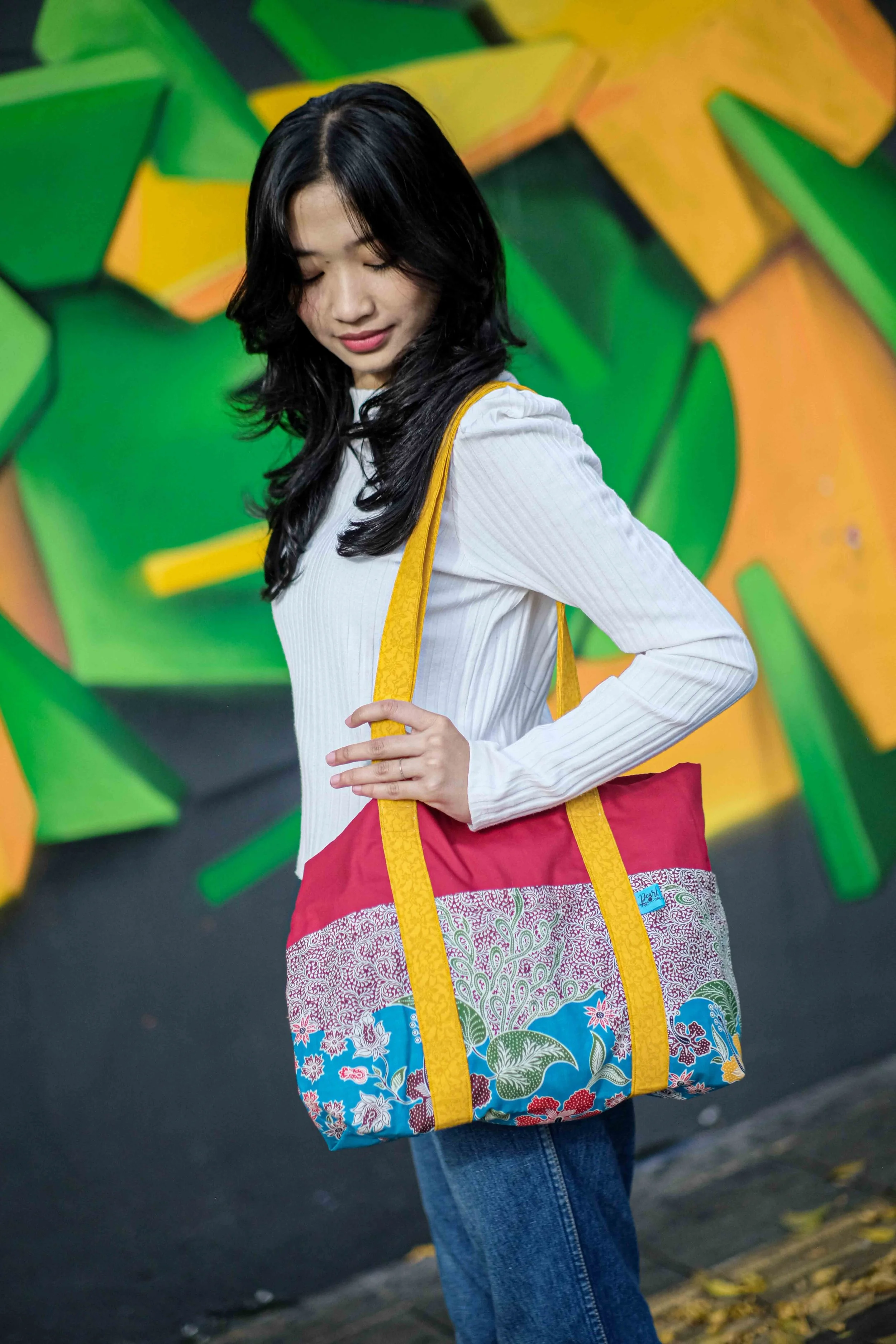 Coral & Turquoise Patchwork Batik Bag 3.jpg