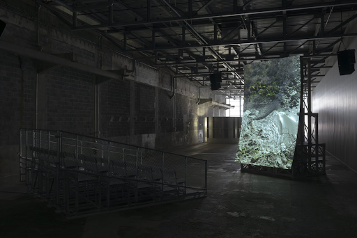 Installation view, Lucy Raven: Rounds the Institute of Contemporary Art, Boston