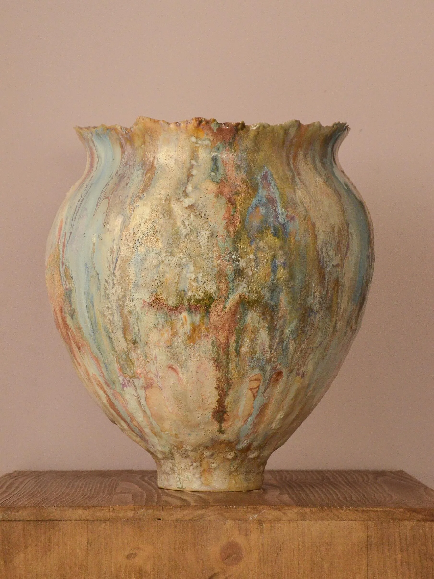 ive been toying with doing two glaze fires to improve compositions and colour stories and as an incredibly impatient person I am proud of myself for it lol this piece was glaze fired three times. I toned down some colours and fixed points of the comp