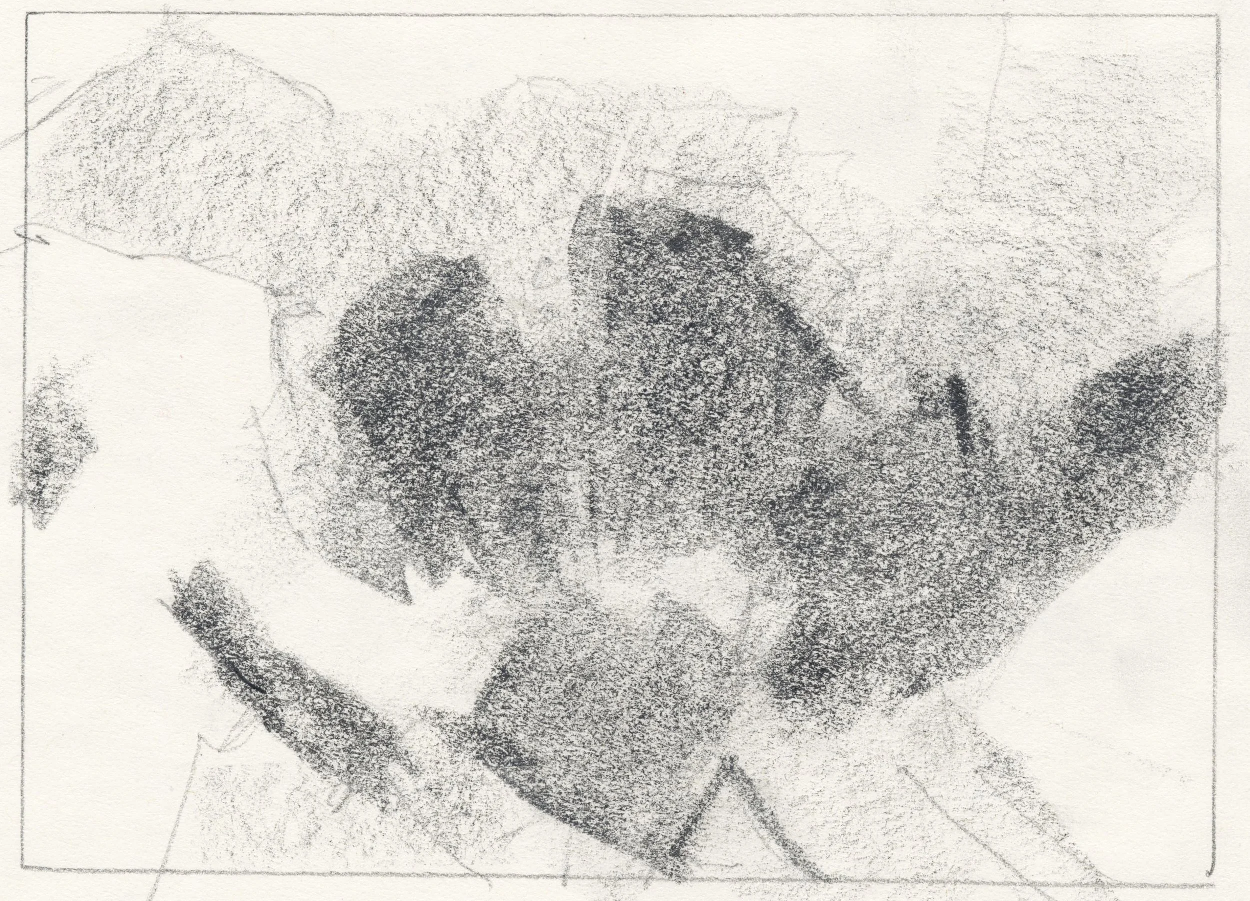 Value Composition Sketch that resembles a closeup of a flower