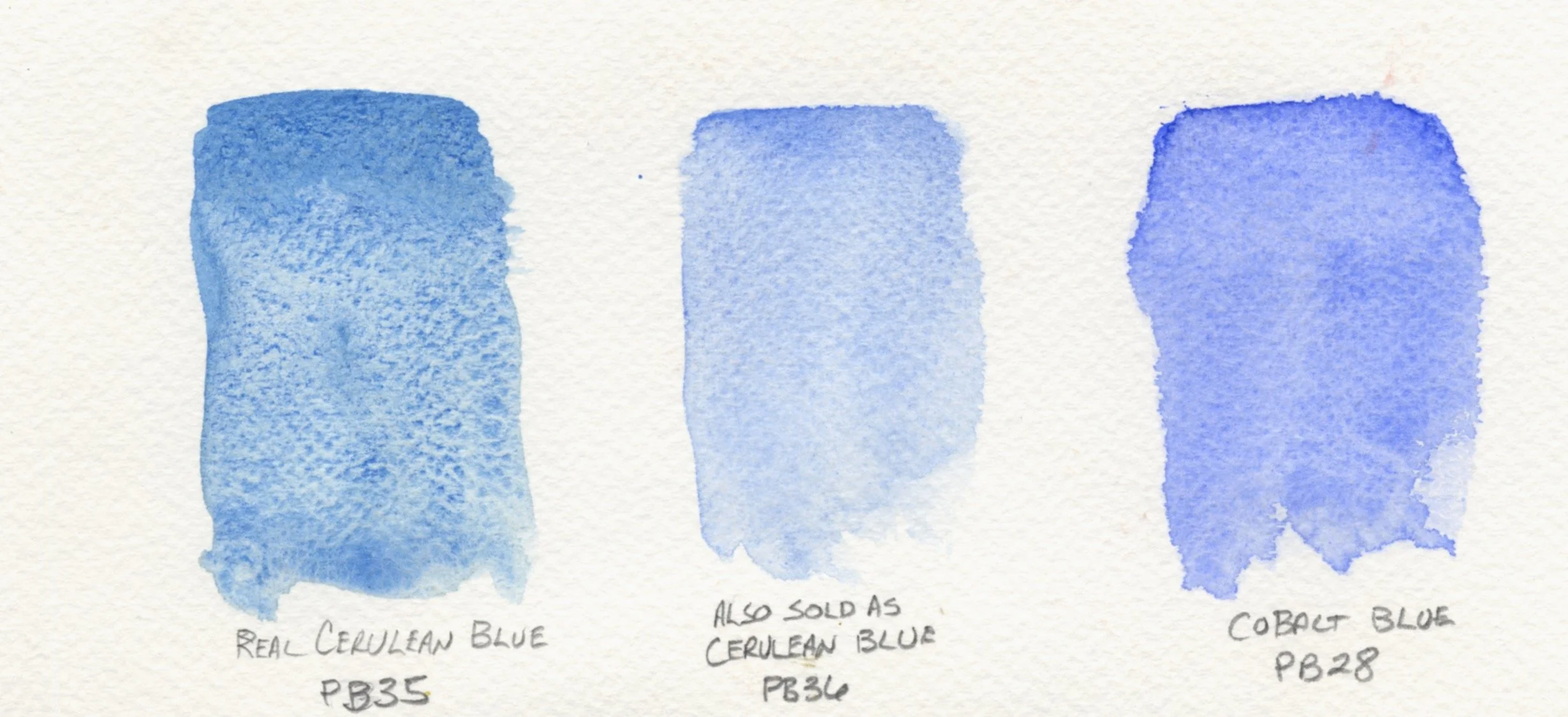 Cerulean Blue Watercolor - Not Always The Same!