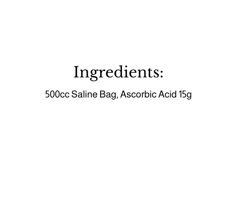 Vitamin C IV Kit - high dose 15g ascorbic acid for immune support and healthy skin