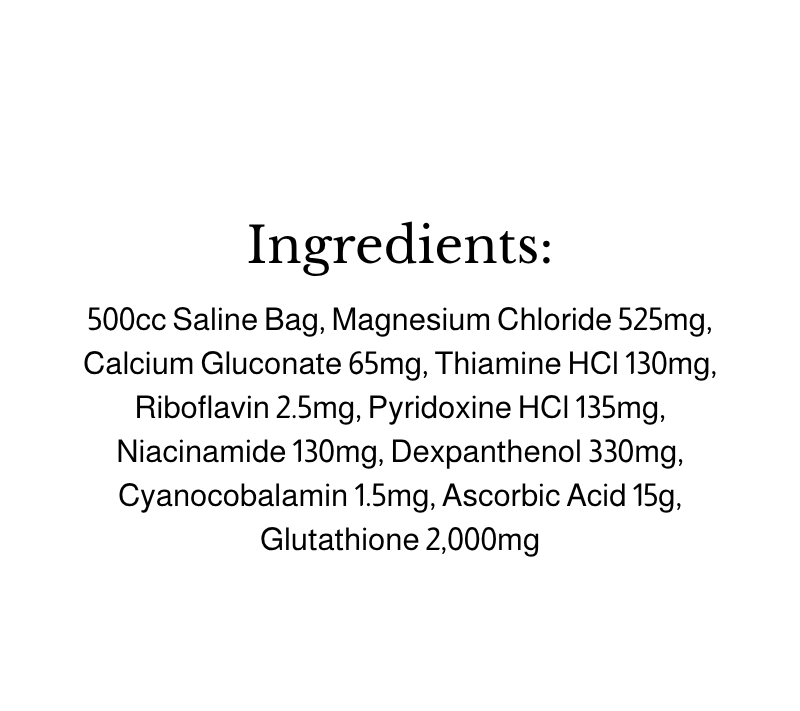 Fountain of Youth IV Kit - glutathione and vitamins for healthier skin, hair, and nails