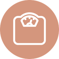 Icon of a weighing scale with a dial