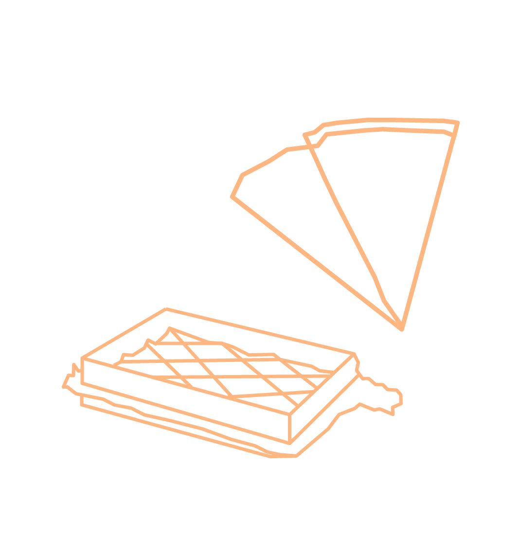 Dessins de gaufres en ligne dans une forme en feuille de papier et une grille de cuisson.