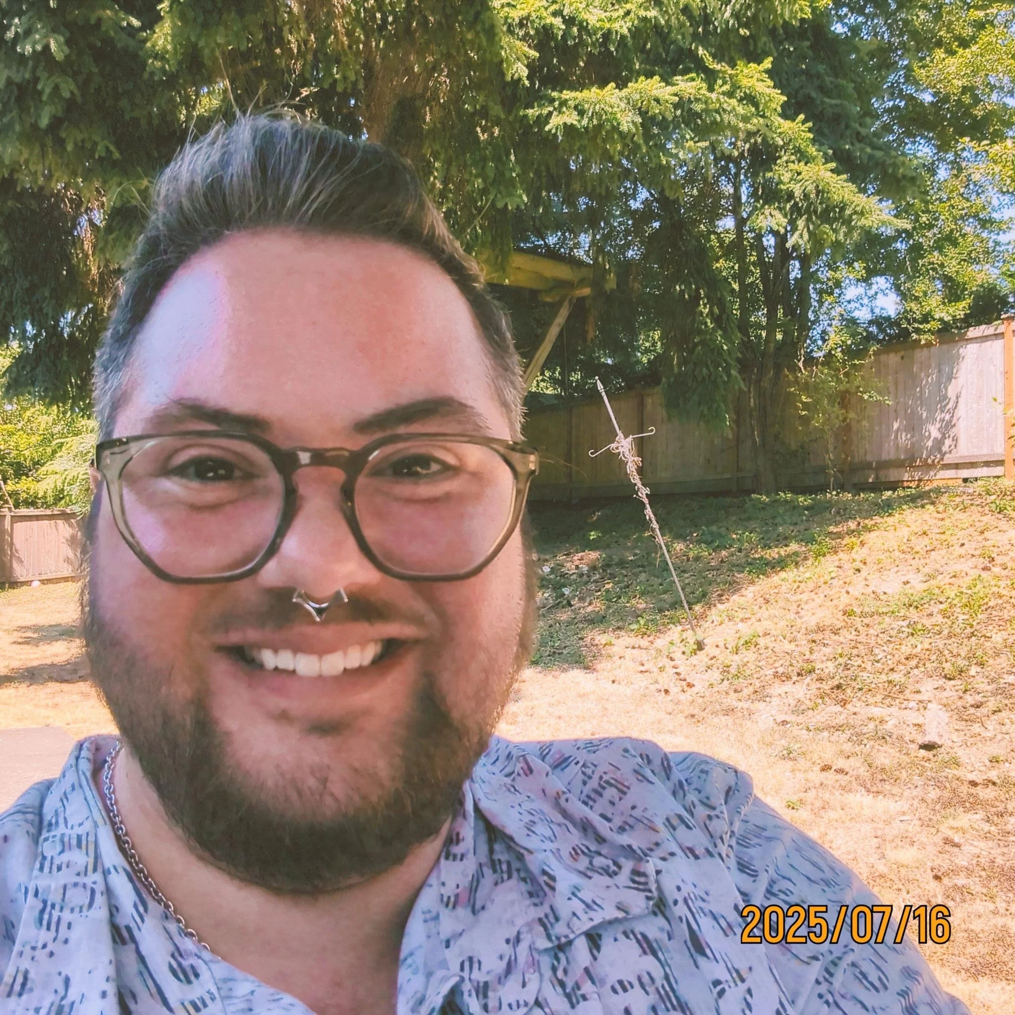 Rowan in his backyard, July 16, 2025