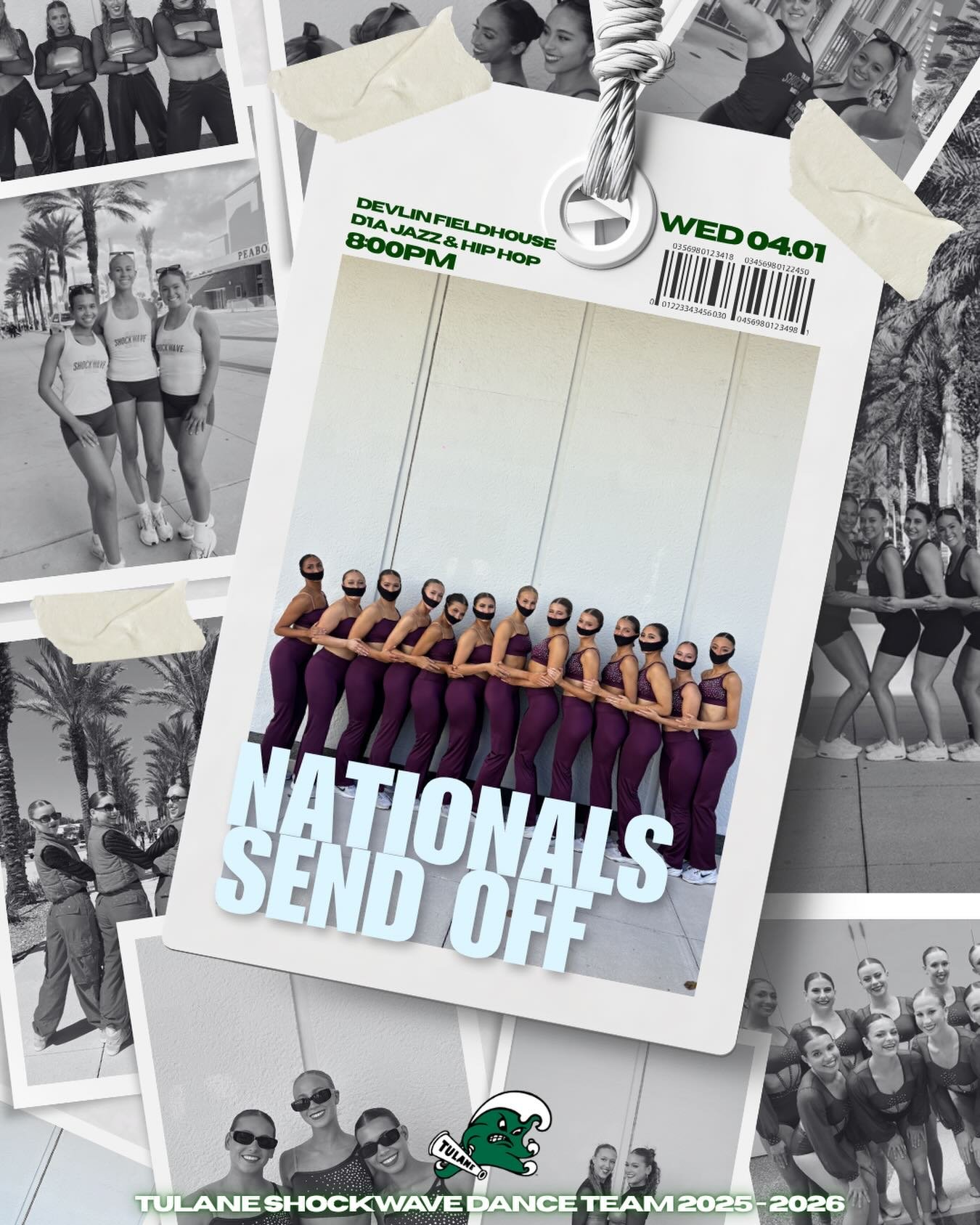 Our NDA Nationals Send-Off will be this Wednesday in Devlin Fieldhouse at 8:00pm🙌

Join us for an exclusive showing of our Jazz &amp; Hip Hop dances. To help support our program&rsquo;s journey towards NDA Nationals, entry will be $5/person (cash on