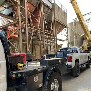 Structural bracing improvements and repair on newly rebuilt bins