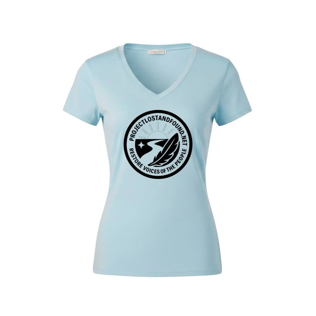 Light Blue Women's V-Neck