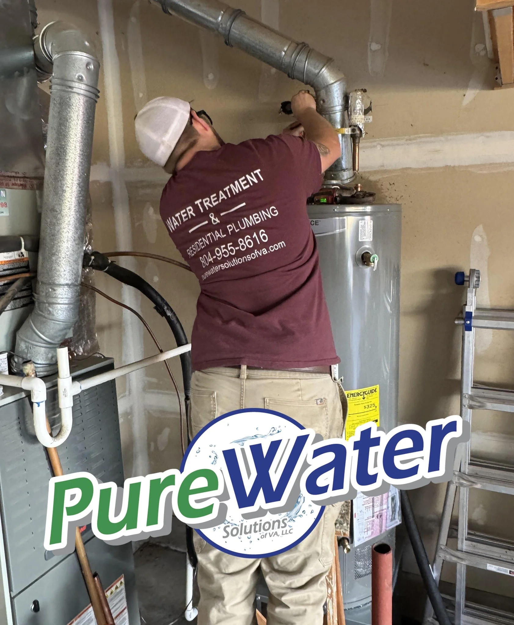 PureWater Solutions Of VA plumber service tech hot water heater