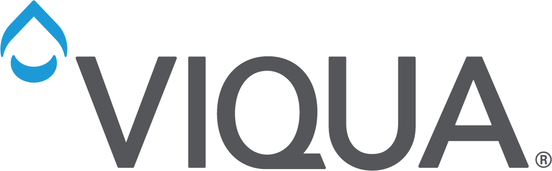 Viqua logo with a blue water drop above the black text 'VIQUA'