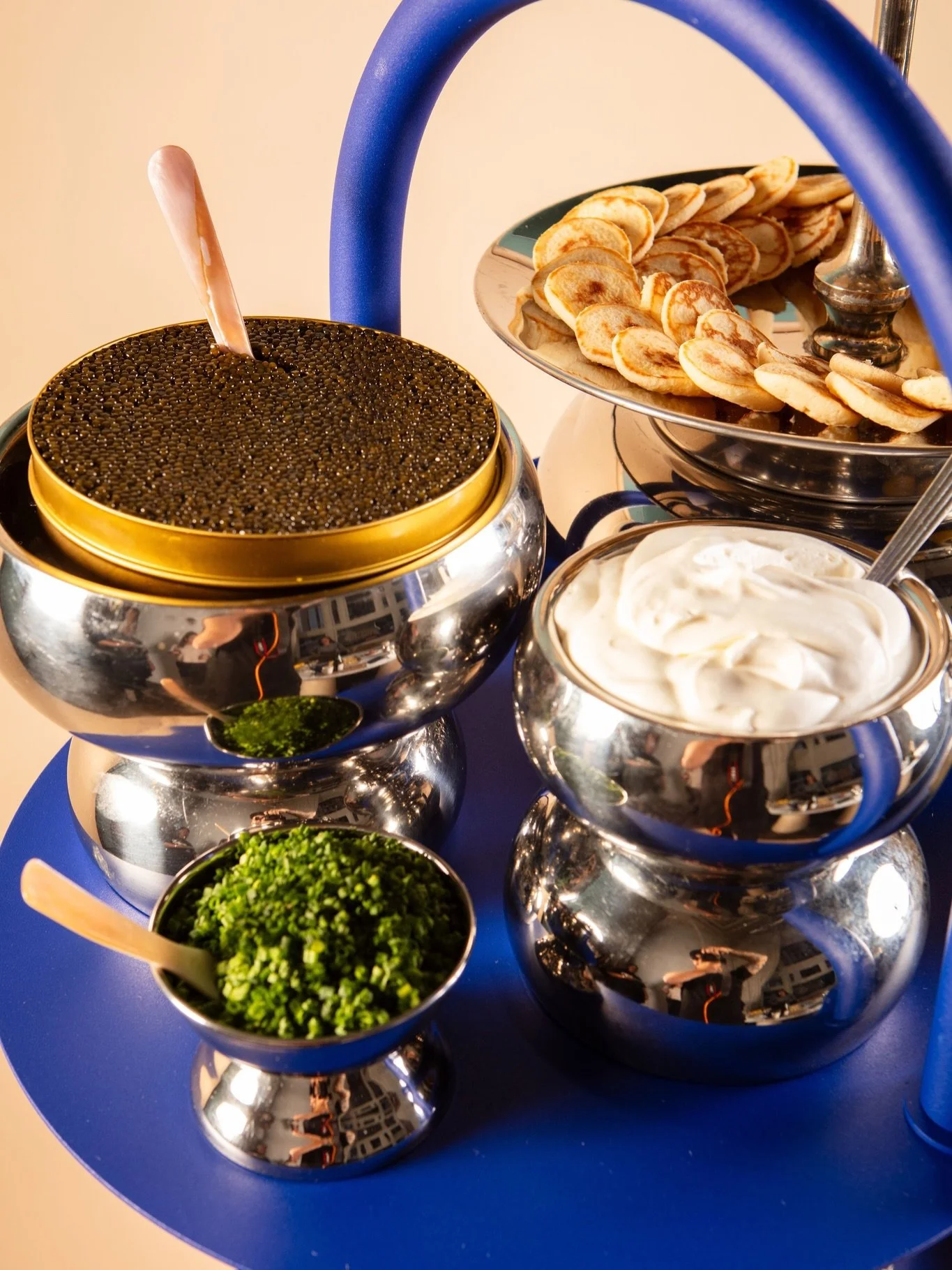 New year, new design. Our champagne and caviar cart, a timeless pairing in a new silhouette.

Designed by Creative Edge Parties.