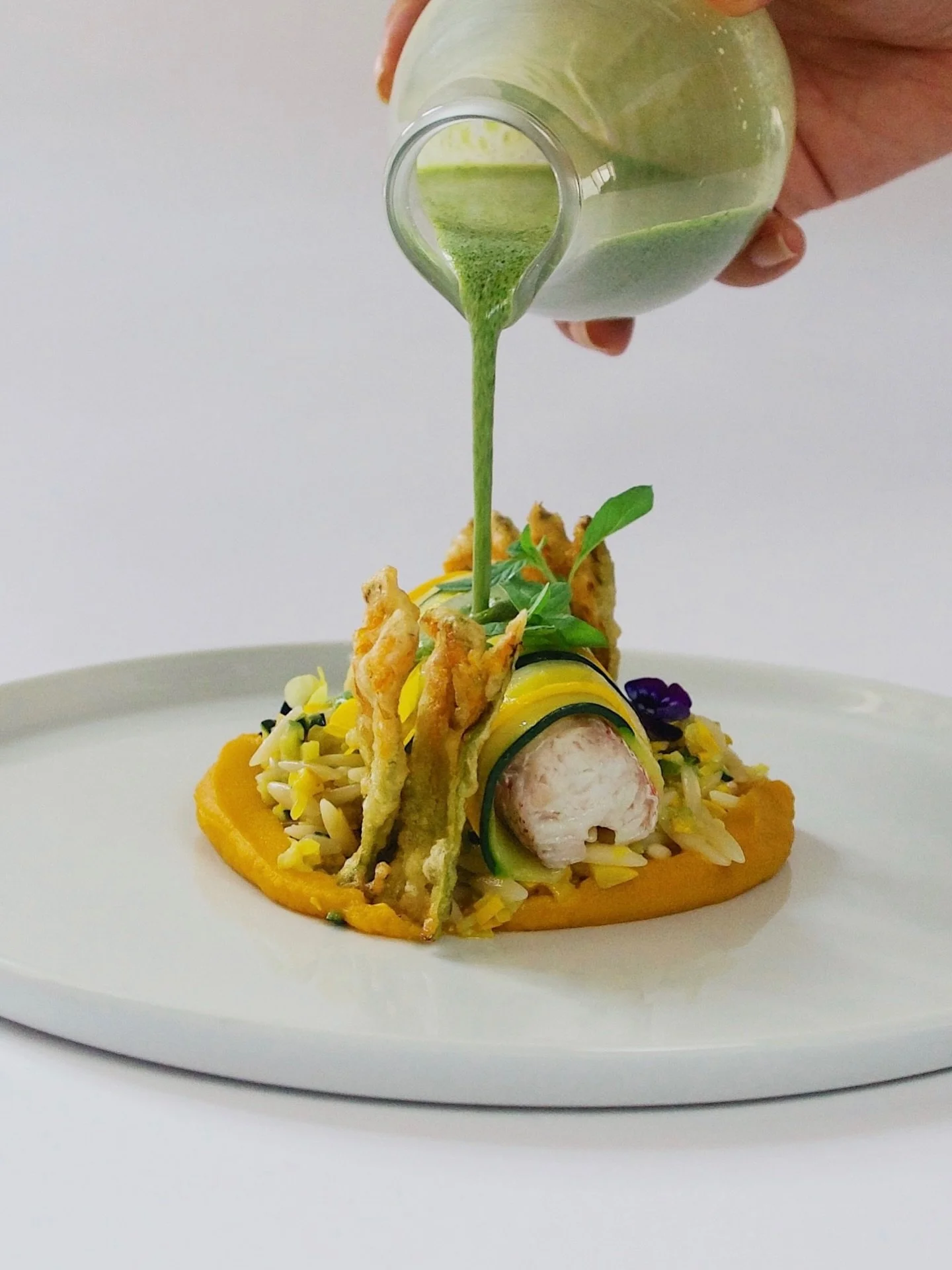 Squash-wrapped snapper, dressed for the season.