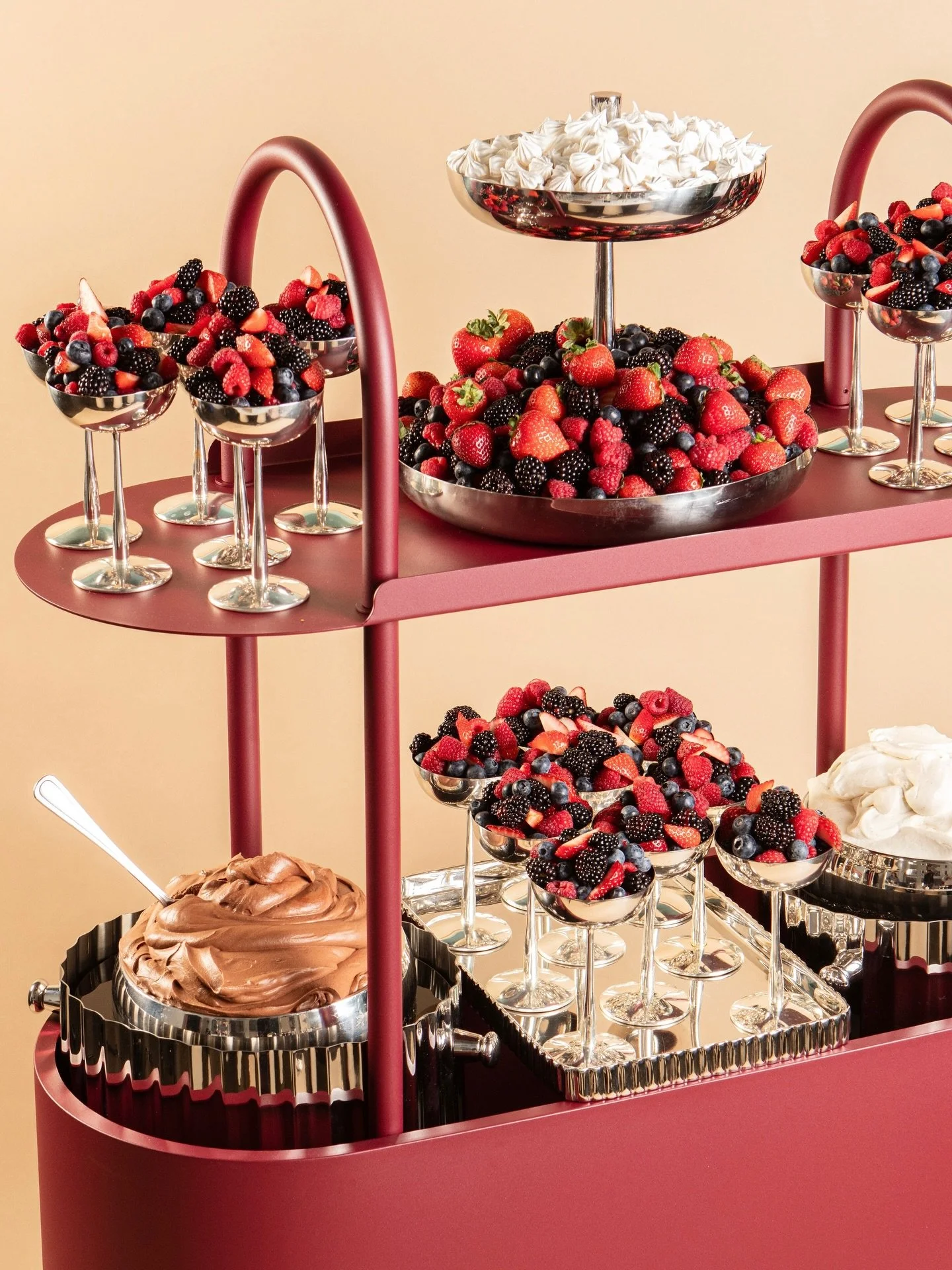When dessert calls for a grand entrance. Our berries and mousse cart.