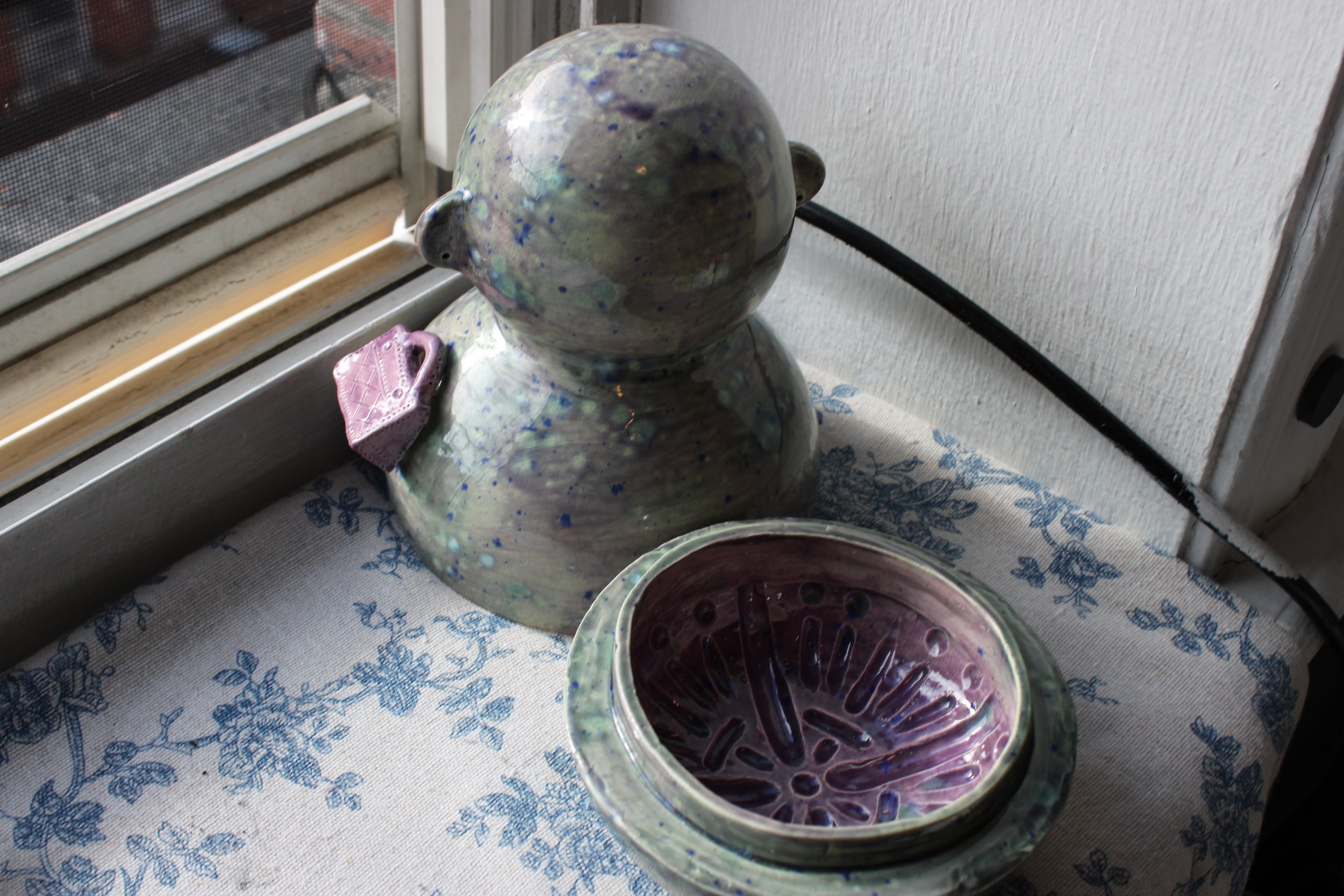 Jewelry Dish with Lid-
Hand built