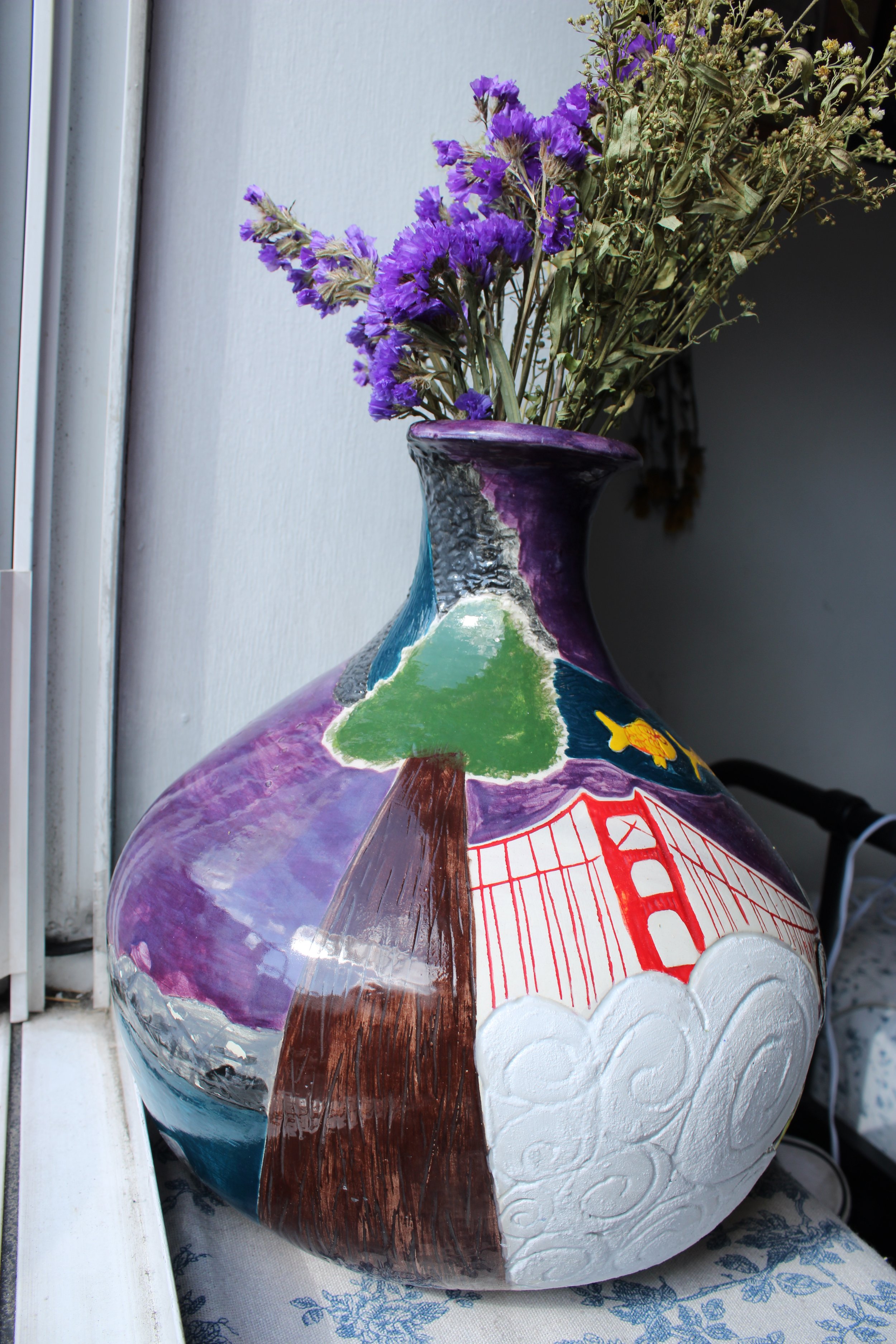 Vase-
Hand built