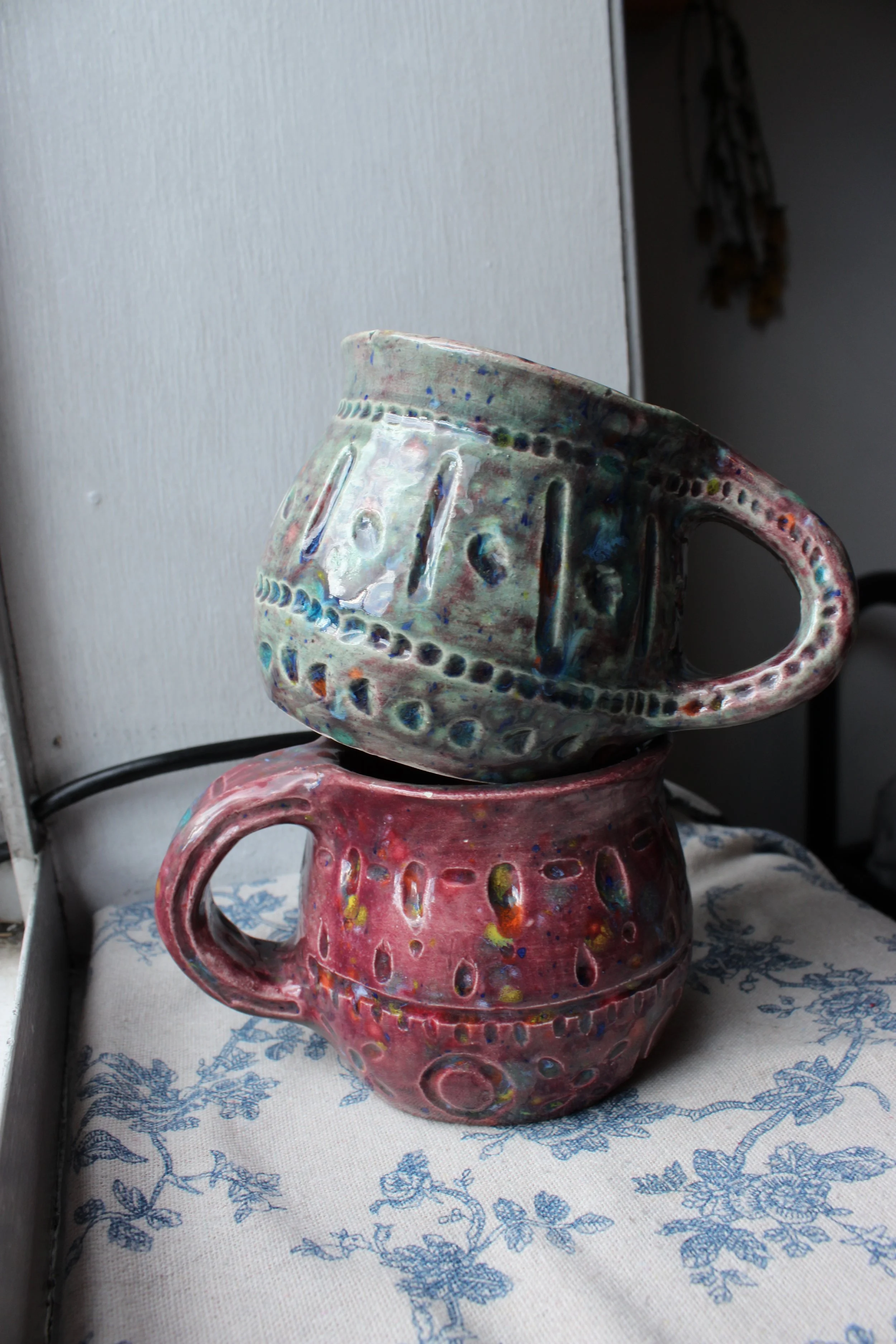 Set of Mugs-
Hand built