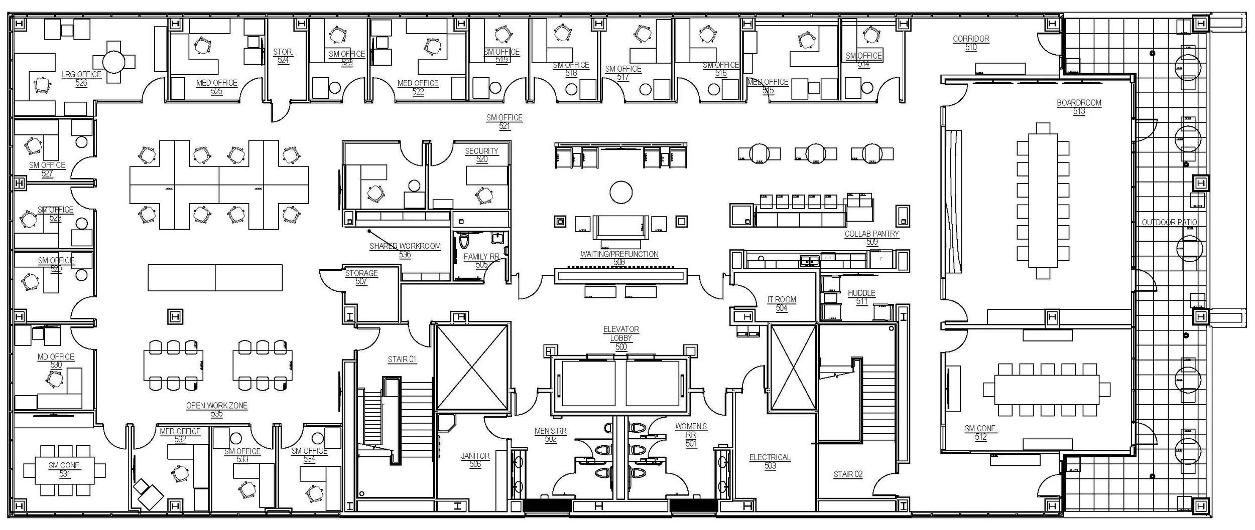 NC A&T Resurgent Office Building_5TH FLOOR PLAN-Furniture Plan.jpg