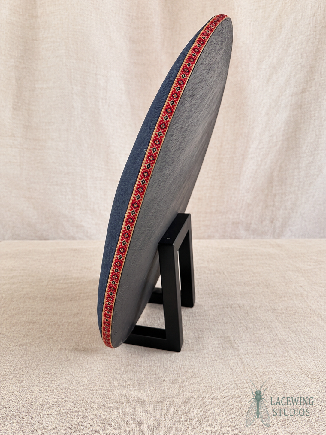 Red Geometric Trim Pillow