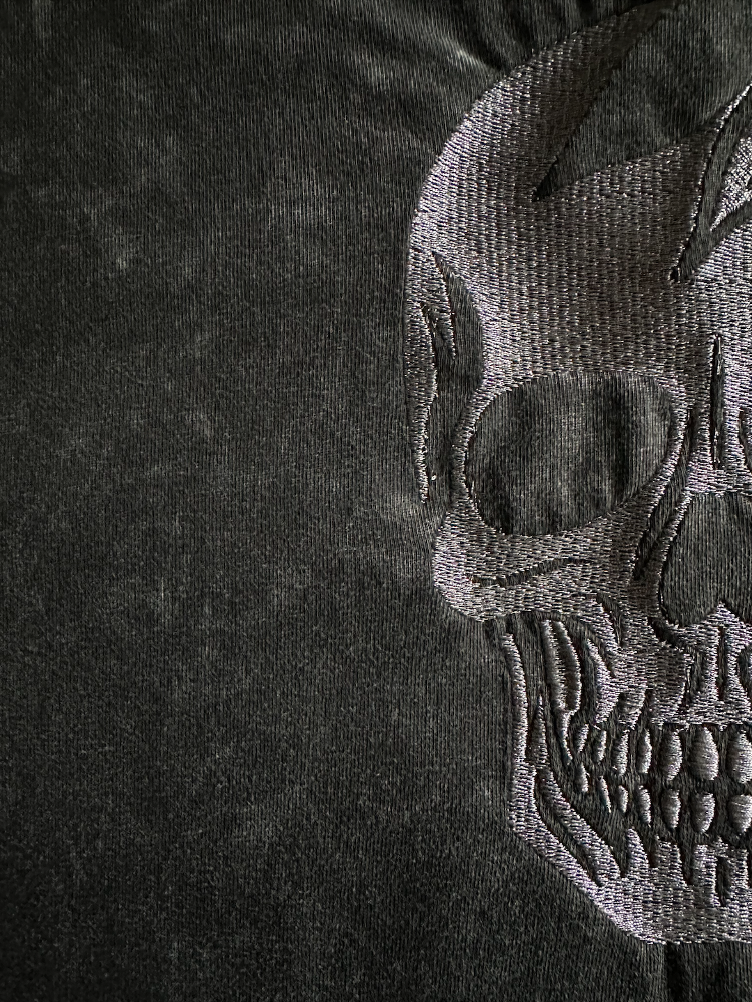 Stonewash Cotton Tee - Skull Design