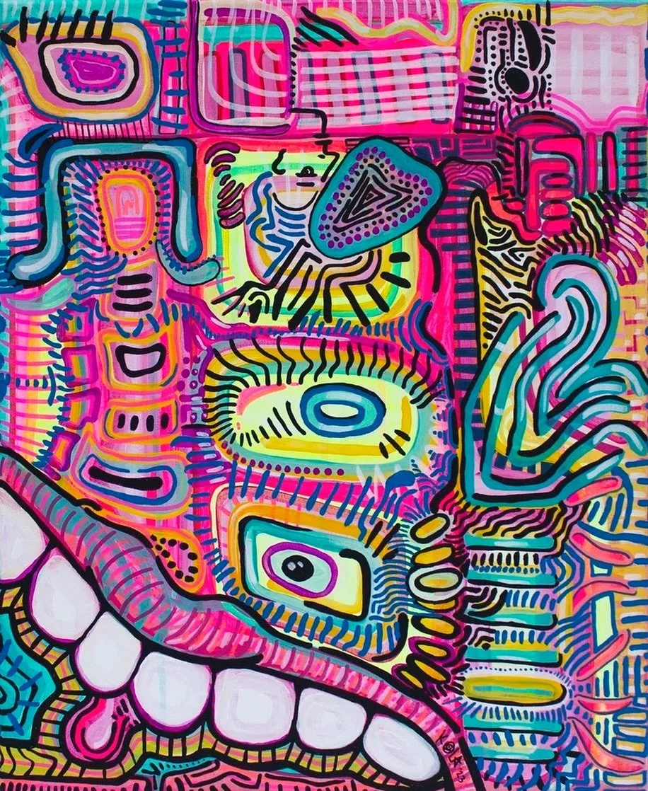 Local Artist Feature: Kyla Yager&nbsp;is a Toronto based, New Orleans bred Intuitive ADHD Artist and Live Painter. She creates abstracted funky faces that represent emotion, mindsets, and captures the energy of the room while painting. Her work is pl
