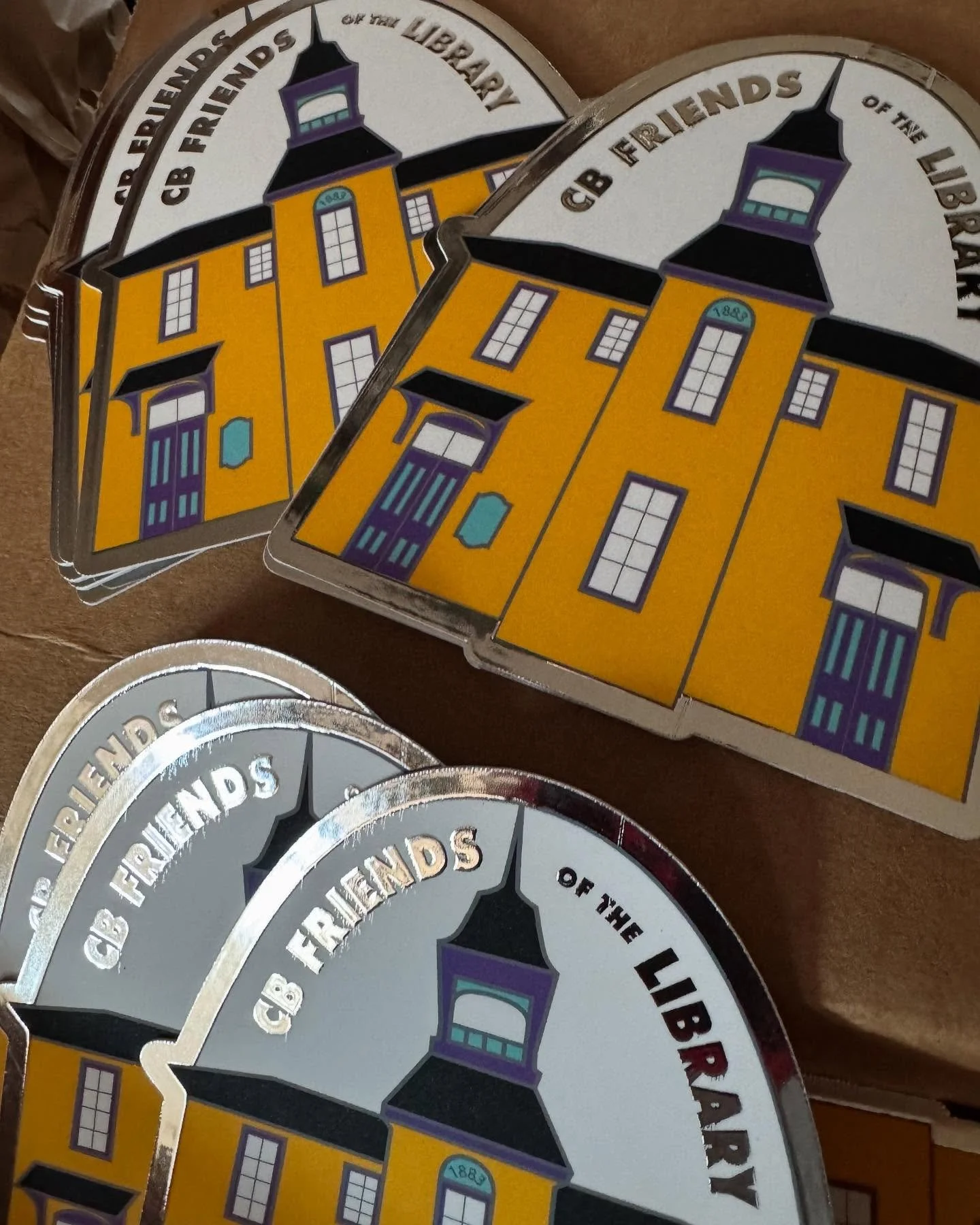 Love seeing my designs in thier final form!  Recently commissioned custom postcard for CB Friends of the Library to thank their donor base.  Love a touch of shine on these sweet fundraising pieces!