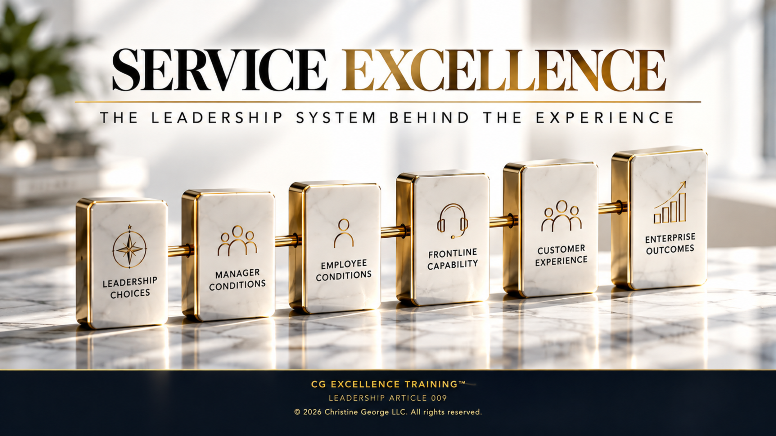 The Experience Chain: leadership choices, manager conditions, employee conditions, frontline capability, customer experience and enterprise outcomes.