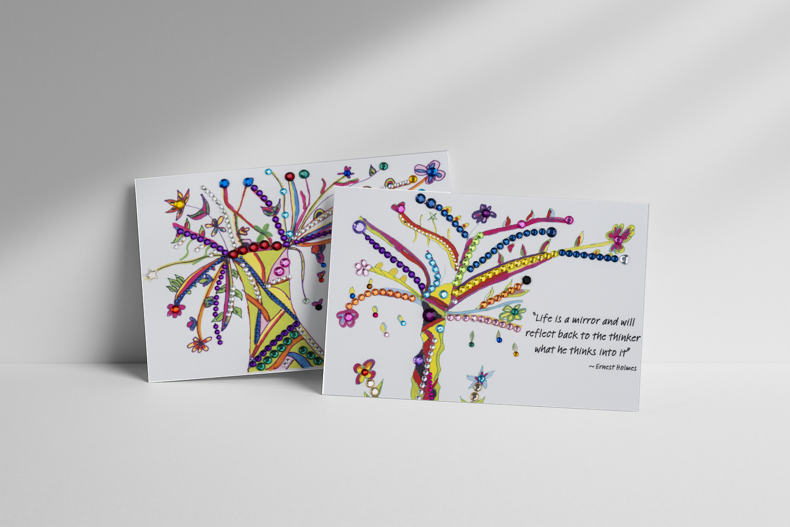 "Blinged" Tree Cards