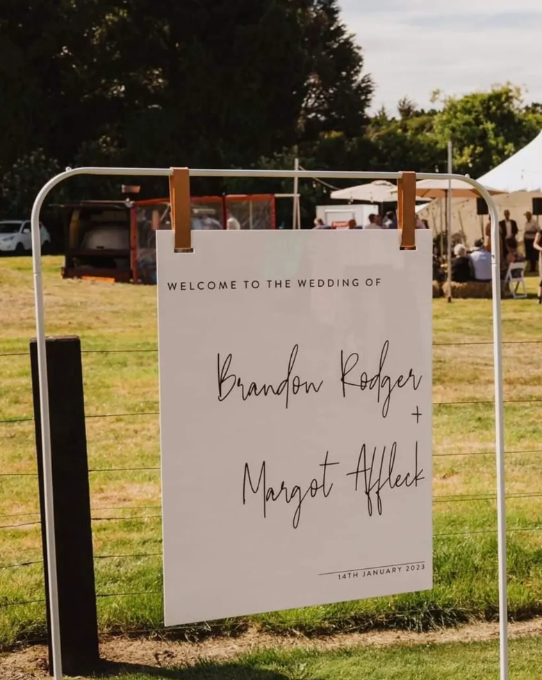 White Signage Stands