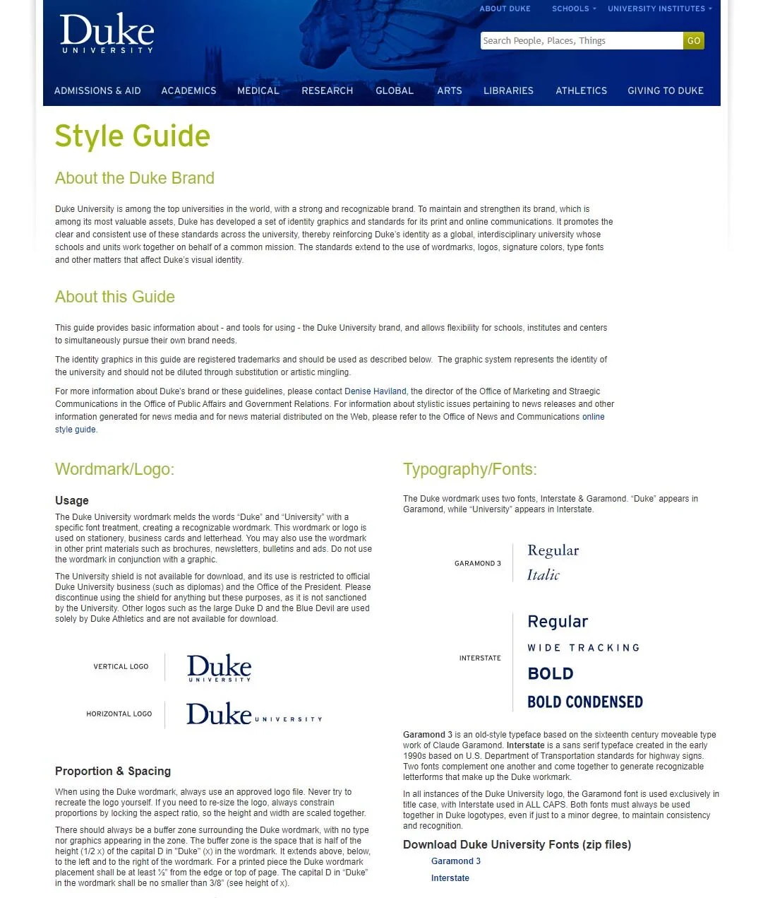 The old style guide — outdated, clutter, and not very mobile-friendly