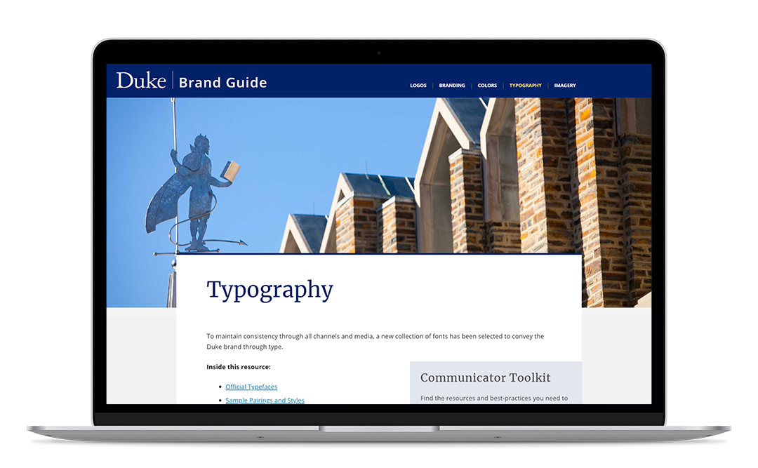 The final design of the Typography page
