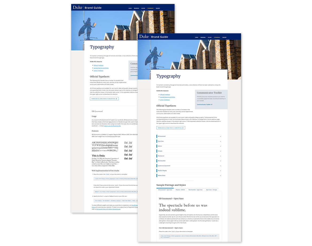 The initial layout (left) vs. the updated, progressive disclosure layout (right)