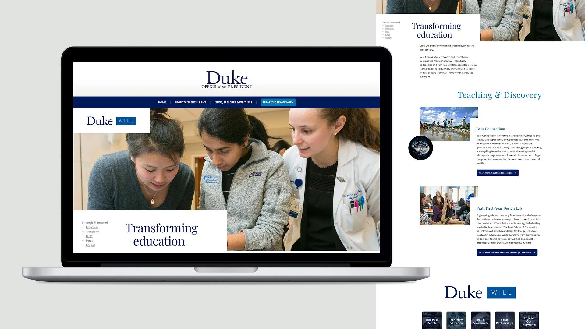 Microsite Design for Duke University President Strategic Plan