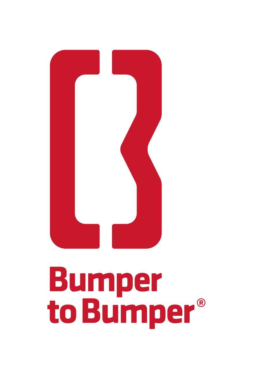 A red visual resembling a bumper, with the text "Bumper to Bumper" written below in red letters.