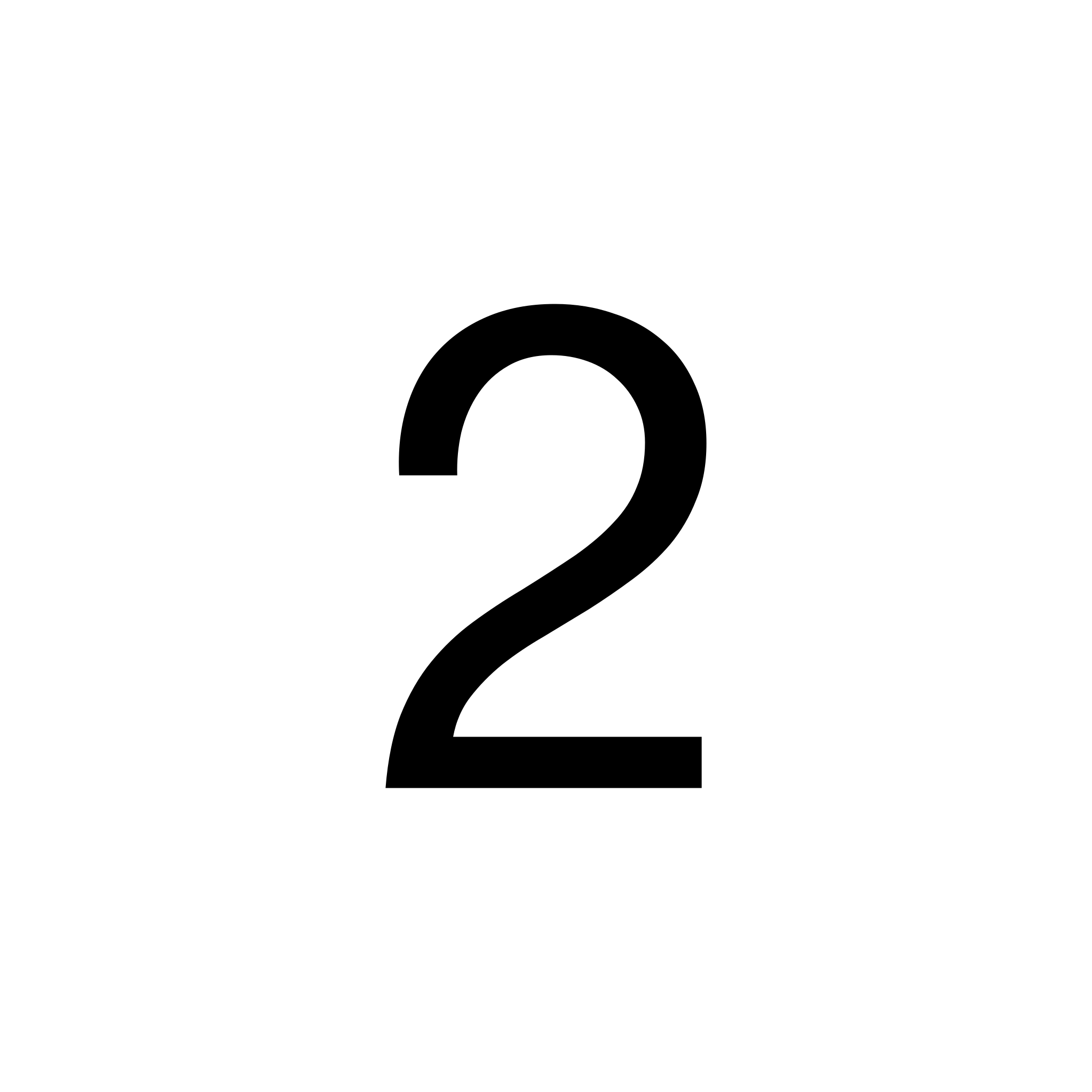 Black number 2 centered inside a white circle