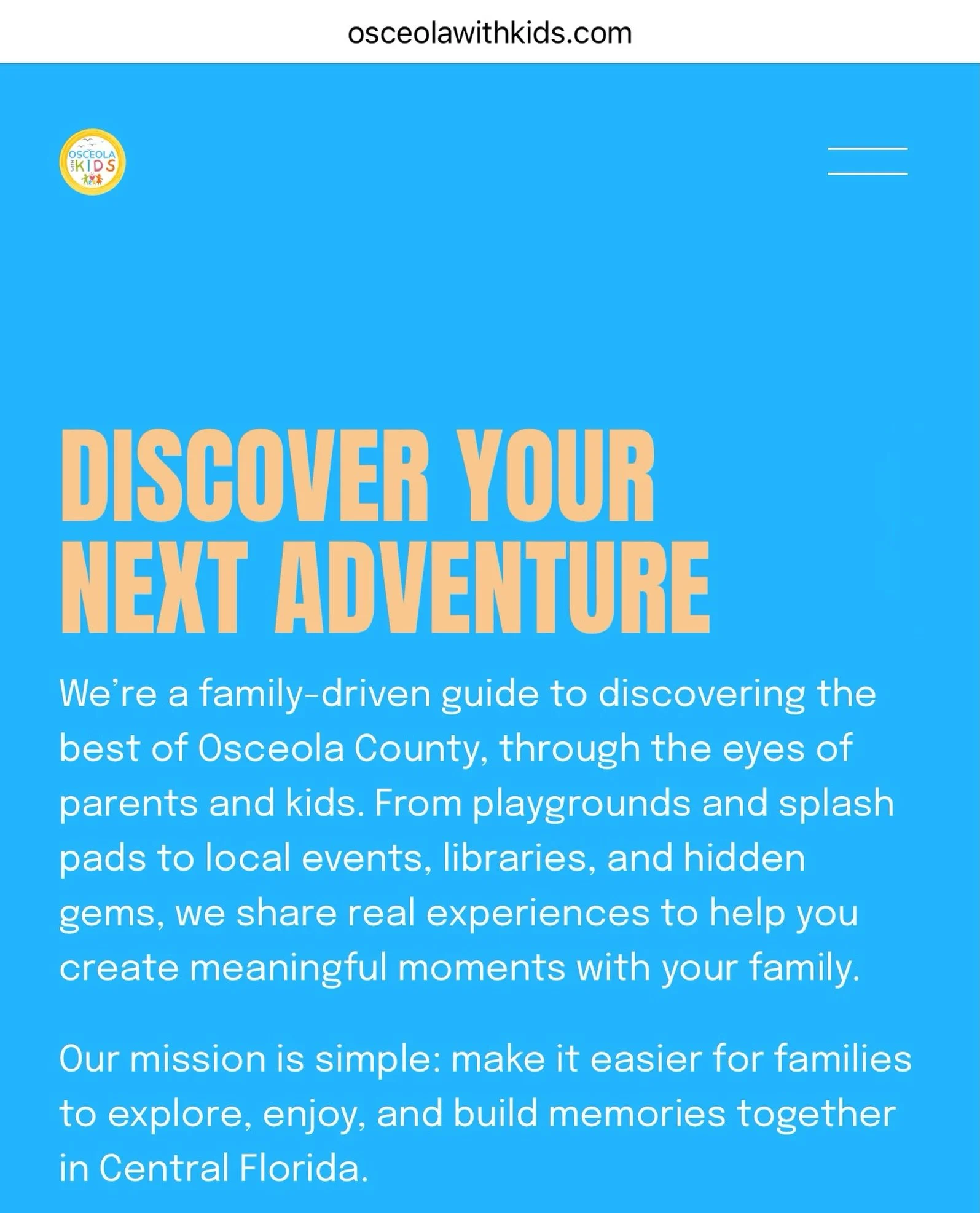 Excited to share that we officially have a website 🎉

This platform will serve as a curated space for family-friendly content, local experiences, and lifestyle recommendations throughout Osceola County and Central Florida.

It&rsquo;s an extension o