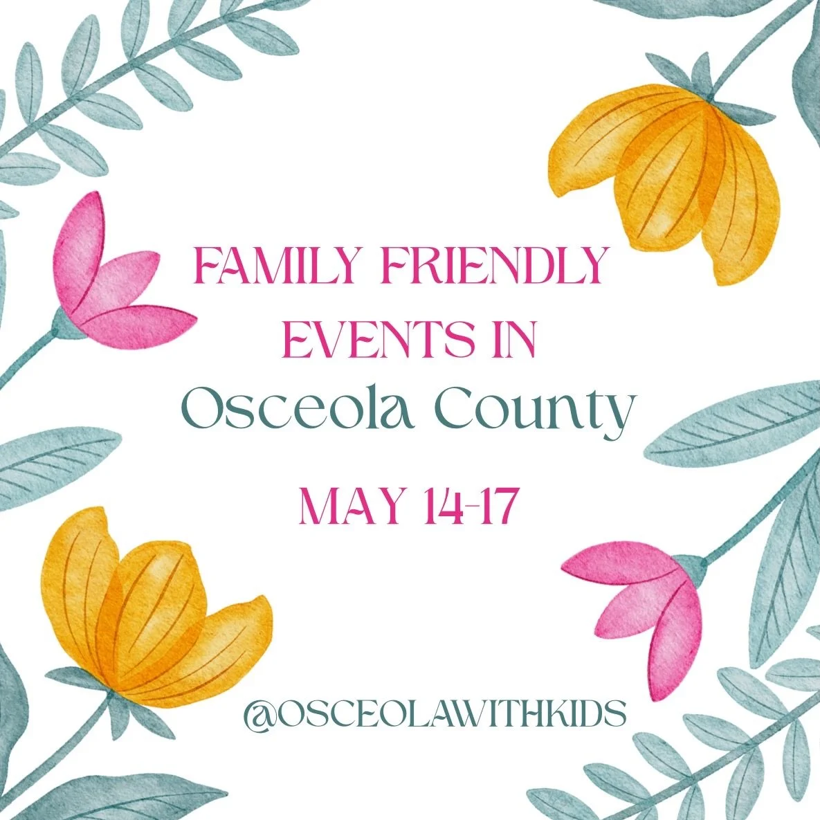 Looking for fun plans around Osceola this weekend? Here are some family-friendly events you won&rsquo;t want to miss! 🎉

👉 Share this guide with a friend and start making your weekend plans!

Thursday, May 14
🥳Terra Play First Anniversary &mdash; 